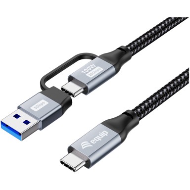 EQUIP Kabel USB-C 3.2 na USB-C/USB-A, 3 m, 20 Gbps, crna