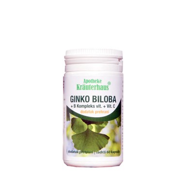 Ginkgo Biloba + B kompleks + vitamin C, 60 kapsula