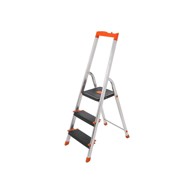 SONGMICS Ljestve, 3 stepenice, 42 x 56 x 122 cm, aluminij, srebrna