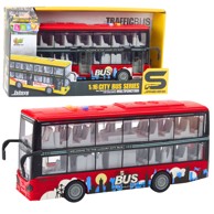 Realistični dvokatni autobus City za igru, 1:16, crveni