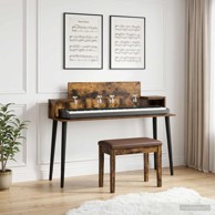 Studio radni stol, 130 x 36 x 19,5 cm, dimljeni hrast
