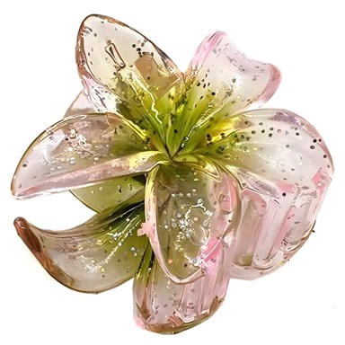 Štipac za kosu Flower, zeleni