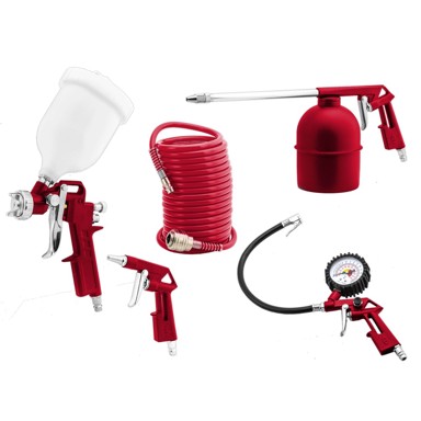 PRAKTIK TOOLS Set za kompresor 5/1, srebrni