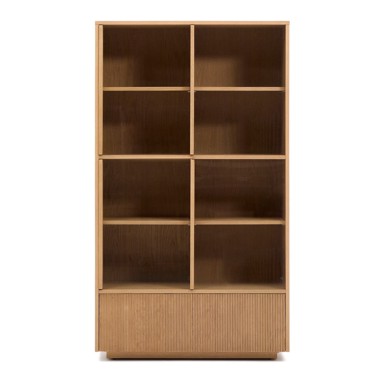 KAVE HOME Vitrina u dekoru hrasta s kliznim vratima u prirodnoj boji, 100x174x40 cm Helvine