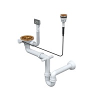 QUADRON Odvod s P20 daljinskim za čelične sudopere s 1 posudom NANO PVD BAKAR