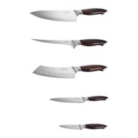 VEVOR Set kuhinjskih noževa, 5 komada, 34,2 x 5,2 x 21,1 cm, srebrno-smeđi