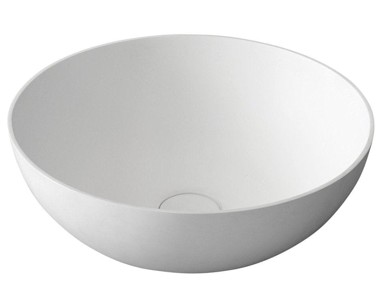 SAPHO THIN Umivaonik, Ø39 cm, za radnu površinu, Rockstone, bijela mat