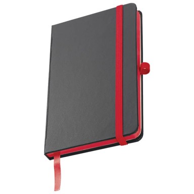 ROSTOCK Notes A6, crte, 80 listova, šamoa, s gumicom, crno/crveni