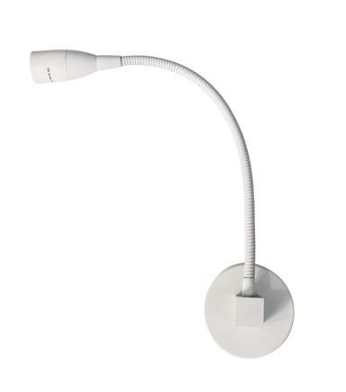 LED zidna svjetiljka DRL0009, 3W, 3000K, zaokretni ON/OFF prekidač, mat bijela