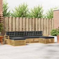 Set vanjskih sofa, 6 dijelova, čvrsto drvo akacije, bijeli i antracit