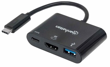 MANHATTAN Docking station, USB-C, USB 3.0, 1x USB-C, HDMI, crni