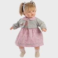 BERBESA Lutka Baby Dulzona sivi kardigan 62 cm