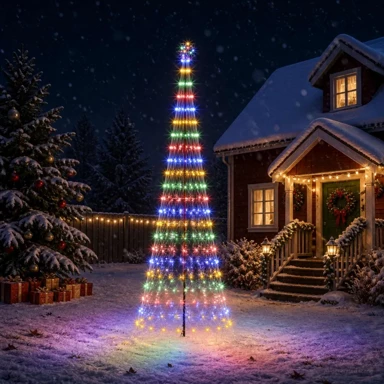 LED božićno drvce od željeza, 400 cm, Ø 140 cm, 450 LED lampica, višebojno svjetlo, crno
