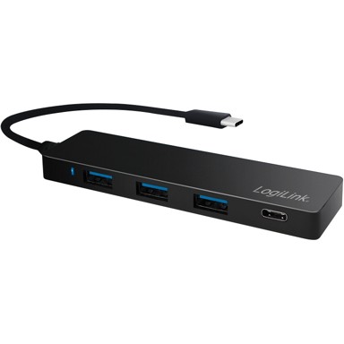 LOGILINK USB-C hub, USB 3.1, 4-portni, 3+1, crna