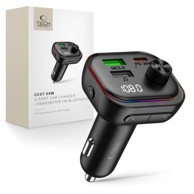 TECH-PROTECT Auto punjač CC07 FM Bluetooth Transmitter 2x USB / USB-C 54 W, crni