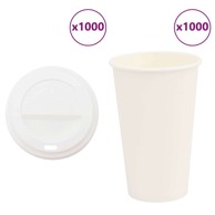 Papirnate šalice za kavu s poklopcima, zapremnina 400 ml (16 oz), 1000 kom