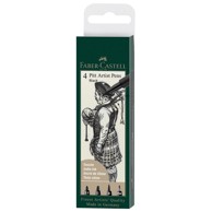 FABER-CASTELL Set Pitt Artist 167153, Black, 4 kom, blister