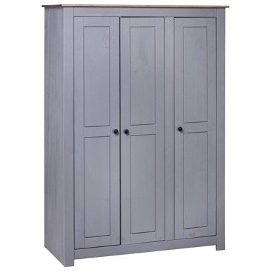 Ormar od borovine 3 vrata sivi 118x50x171,5 cm asortiman Panama