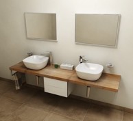 SAPHO Avice zidna polica za umivaonik 220 × 50 cm, debljina 5 cm, stari drvo dekor