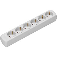 LUX TOOLS Prenosiva utičnica 6-struka bijela