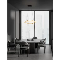 NOVA LUCE Visilica Hyde NL9005652, LED 38 W, 3000 K, 2046 lm, dimabilna, IP20, brušeno zlatna i crna