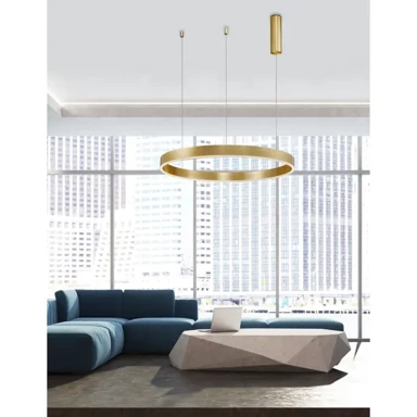 NOVA LUCE Visilica Motif NL9190648, LED 50 W, 3000 K, 3684 lm, dimabilna, IP20, mesing zlatna