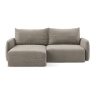 MAKAMII Bež sklopiva/s prostorom za odlaganje kutna garnitura (s lijevim kutom) Kalena, 244x149x86 cm