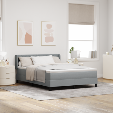 Box Spring krevet s madracem, svjetlosivi, 140x200 cm