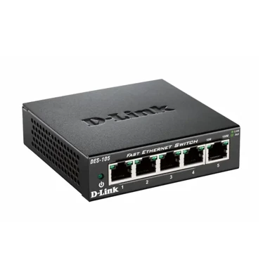 D-LINK Switch DES-105, 5xFast Ethernet, neupravljani, metalno kućište
