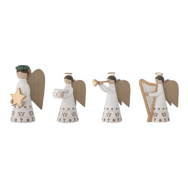 BLOOMINGVILLE Anđeli od poliresina s božićnim motivom u setu od 4 kom Abba