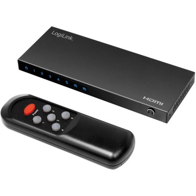LOGILINK HDMI preklopnik, 5 priključaka, 4K, 60 Hz, HDMI 2.0, HDR