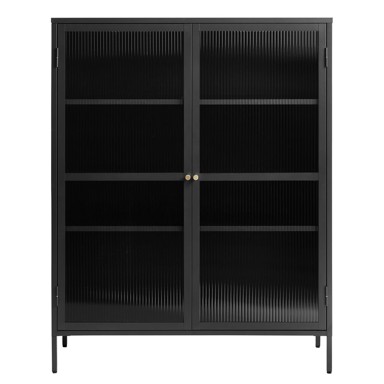 UNIQUE FURNITURE Crna metalna vitrina, 111x140 cm Bronco