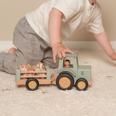 LITTLE DUTCH Drveni traktor sa prikolicom, 18m+