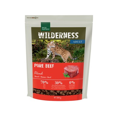 REAL NATURE Suha hrana za mačke Cat Wilderness Adult, govedina, 300 g