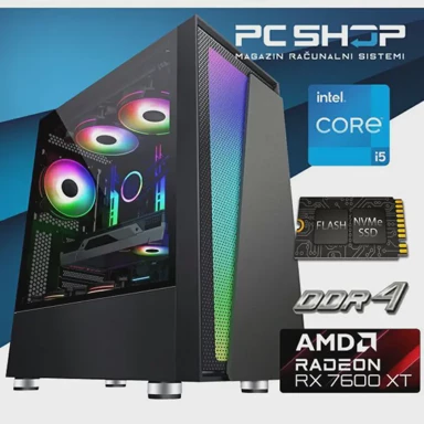 MAGAZINRS Stolno računalo Gamer / Intel Core i5-14400F, 16GB, 1TB SSD, AMD Radeon RX 7600 XT, bez OS-a