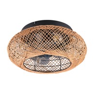 TRIO Smeđa stropna svjetiljka s daljinskim upravljačem/s ventilatorom Lillesand 