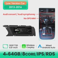 Autoradio uređaj, Android 13 bežični CarPlay za Audi A4 (2009–2016), LOW, 4GB/64GB, 13–16