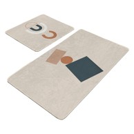 MILA HOME Bež od samta kupaonske prostirke u setu 2 kom 60x100 cm Geometry Shapes