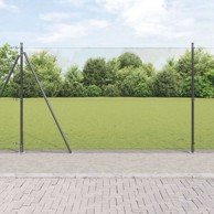 Zavarena žičana ograda sa 7 stupova s prirubnicom 1.6x10 m čelik, siva
