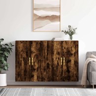 Zidni ormarići, 2 kom, 69.5 x 34 x 90 cm, dimljeni hrast 2, zlatni listić