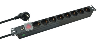 HELOS produžni kabel Professional 8-utorni 2 m s prekidačem crni