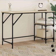 Radni stol hrast 120x50x75 cm metal i konstruirano drvo sonoma hrast  