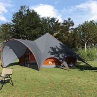 Teepee šator s krovom 600 x 600 x 347 cm, siva/narančasta
