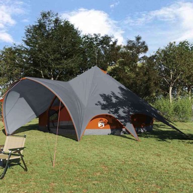 Teepee šator s krovom 600 x 600 x 347 cm, siva/narančasta