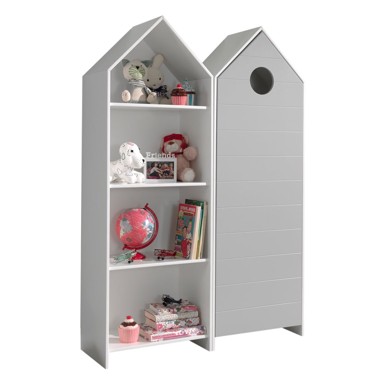 VIPACK Bijela/svijetlo siva otvorena dječja garderoba 115x171,5 cm CASAMI 