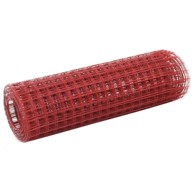 Žičana mreža za kokoši, čelik s PVC oblogom, 25 x 0.5 m, 12 x 12 mm, crvena