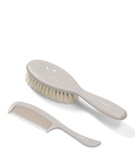 BABYONO Četka i češalj za kosu s prirodnim vlaknima Supersoft, sivi