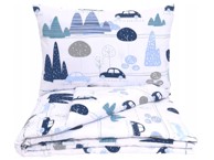 ELINELI Dječja posteljina Auti i planine, 100 x 135 cm 