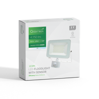 GREEN TECH Led reflektor sa senzorom 50W, 4250 lm, 6500K, IP65, bijeli