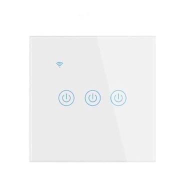 Pametni zidni prekidač za svjetlo, trostruki, bijeli